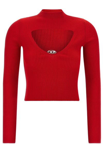 Diesel Oval-D Plaque Cut-Out Knitted Jumper