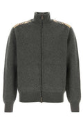 Burberry Checked-Detail Zip-Up Cardigan