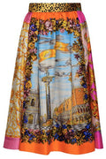 Moschino All-Over Graphic Printed High-Waist Midi Skirt