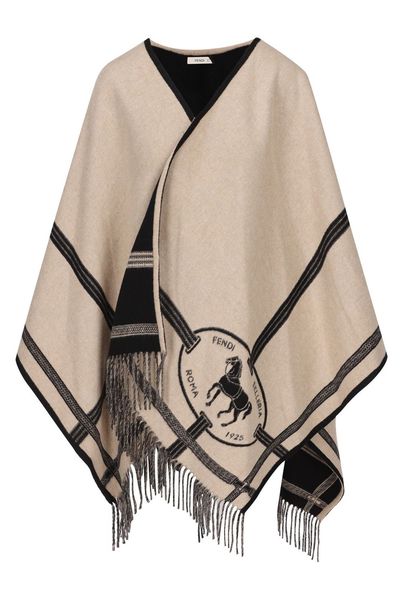 Fendi Selleria Fringed Poncho