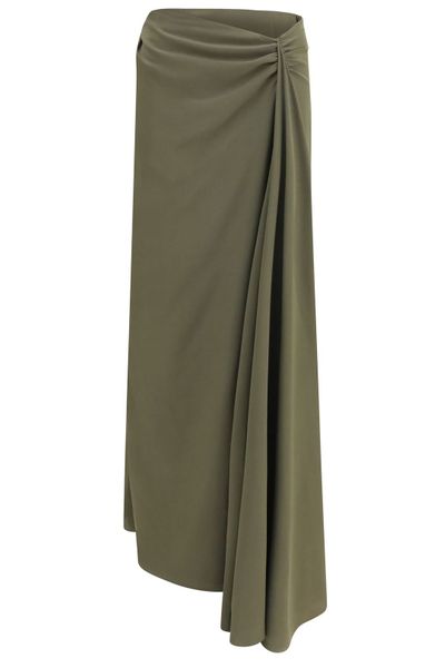 Alexander McQueen Draped Asymmetric Maxi Skirt