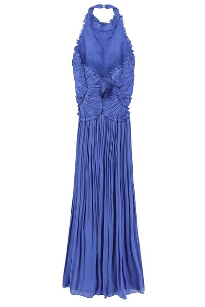 Costarellos Draped Rhinestone Gown