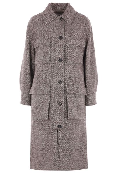 Brunello Cucinelli MéLange Diagonal Monili Embellished Coat