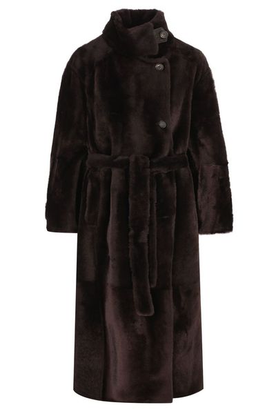 Brunello Cucinelli Belted Shearling Coat
