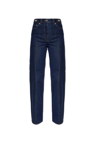Versace Logo-Patch Straight Leg Jeans