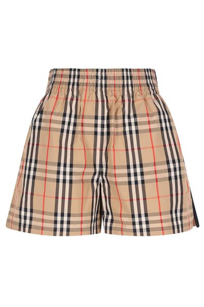 Burberry Checked Elasticated Waistband Shorts