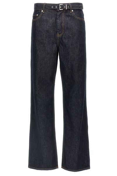 Ganni Logo Patch Straight-Leg Jeans