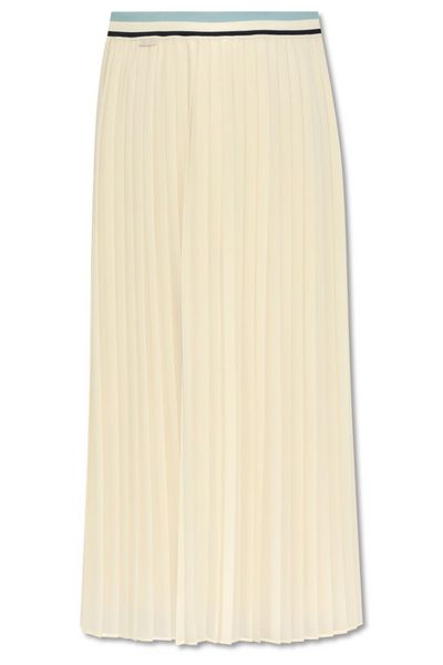 Moncler Pleated Straight Hem Midi Skirt