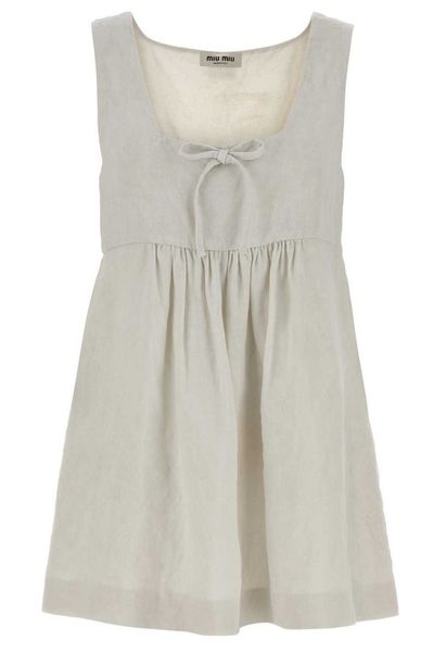 Miu Miu Bow Detail Mini Dress