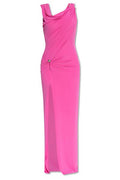Versace Safety Pin Detailed Draped Dress