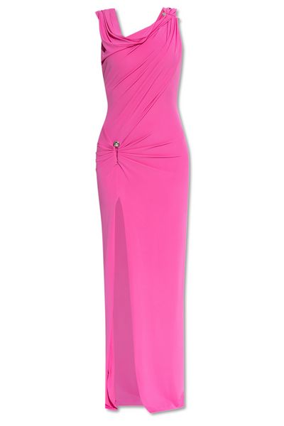 Versace Safety Pin Detailed Draped Dress