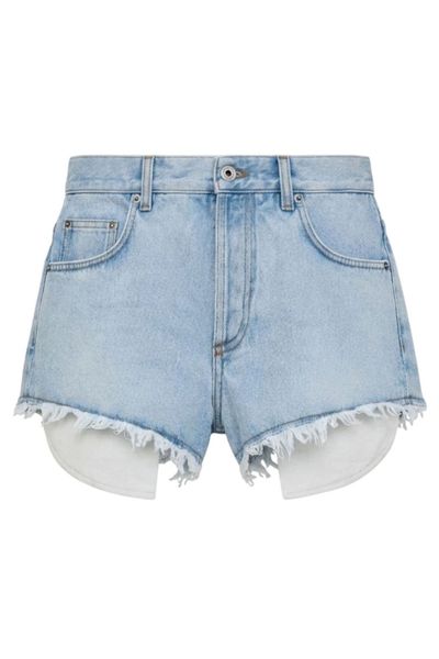 Loewe Frayed Hem Denim Shorts