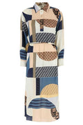 Fendi Patchwork Printed Drawstring-Waist Midi Dress