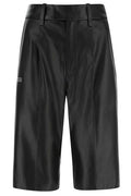 Off-White Logo Printed Leather Shorts