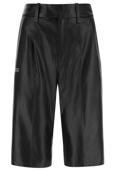 Off-White Logo Printed Leather Shorts