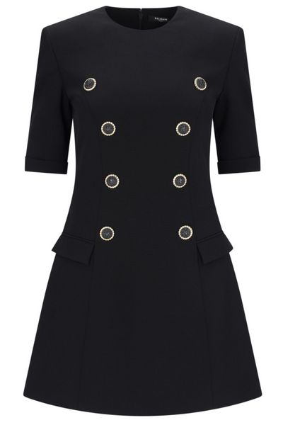 Balmain 8-Button Crepe Dress