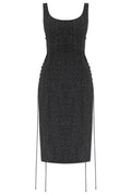 Alexander McQueen Ruched Knit Midi Dress
