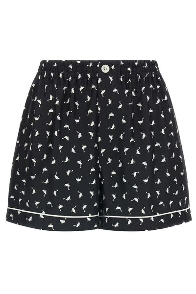 Moschino Allover Printed Satin Shorts