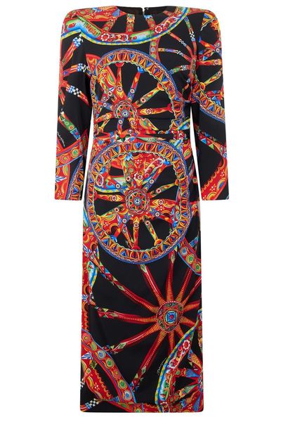 Dolce & Gabbana Carretto-Printed Charmeuse Dress