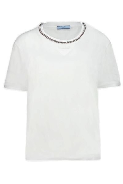 Prada Triangle-Patch Crewneck T-Shirt