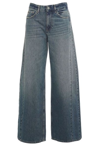 AG Jeans Logo Patch Wide Leg Jeans