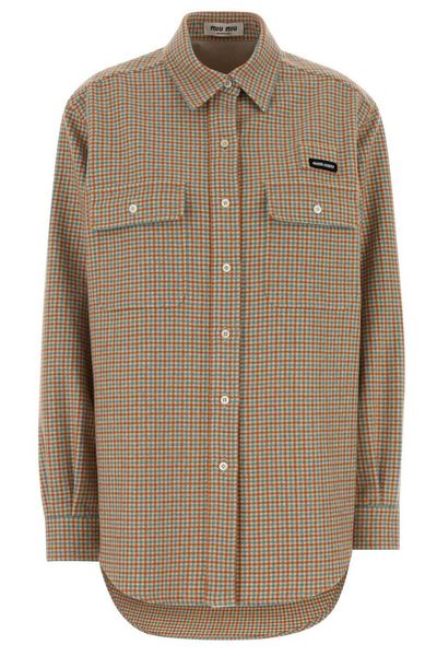 Miu Miu Checked Oversized Shirt