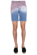 Saint Laurent Gradient Raw Edge Denim Shorts