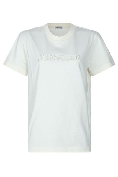 Moncler Embroidered Tonal Logo Crewneck T-Shirt