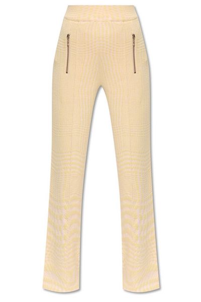 Burberry Houndstooth Jacquard High-Waisted Trousers