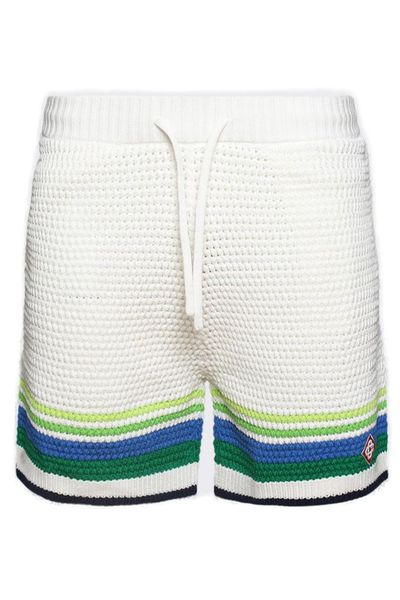 Casablanca Stripe Detailed Crochet Shorts