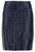 Tom Ford High-Waisted Embossed Leather Mini Skirt