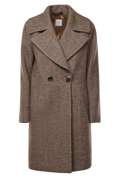 Alisheva Herringbone Double-Breasted Coat