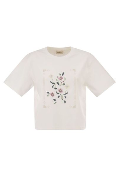 Weekend Max Mara Cross-Stitch Floral T-Shirt