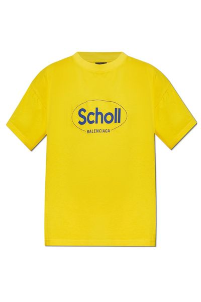 Balenciaga X Scholl Logo Printed Crewneck T-Shirt