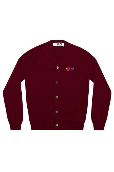 Comme des Garçons Play Heart-Patch Knitted Cardigan