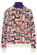 Prada Abstract Pattern High-Neck Sweater