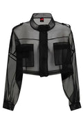 Pinko Cropped Organza Pea Coat
