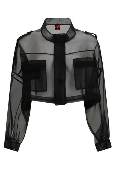 Pinko Cropped Organza Pea Coat