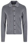 Burberry Check Trim Collar Cardigan