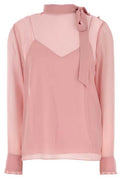 Gucci GG Georgette Tie-Detailed Top