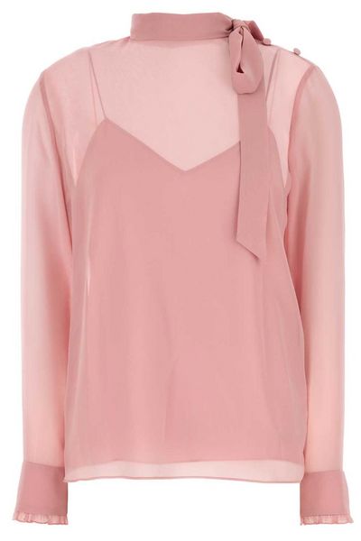 Gucci GG Georgette Tie-Detailed Top