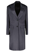 Prada Triangle Logo Single Breasted Coat