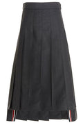 Thom Browne RWB Stripe Pleated Midi Skirt