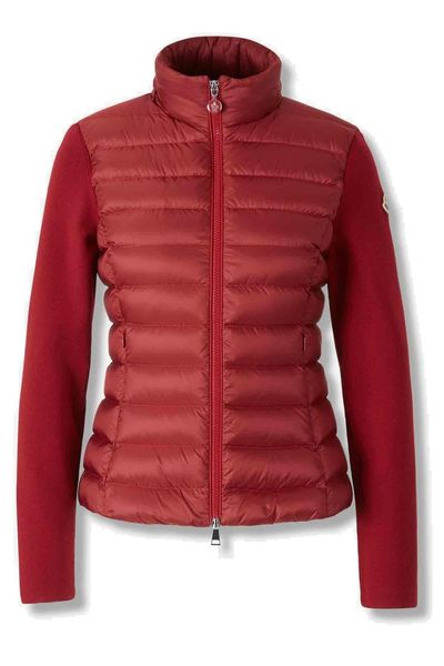 Moncler Logo Patch Zip-Up Panelled Cardigan