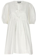 Ganni Poplin Tie String Mini Dress