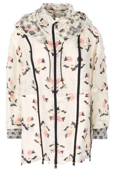 Fendi Bouquet Motif Printed Hooded Lace Parka
