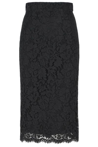 Dolce & Gabbana Floral Lace Midi Skirt