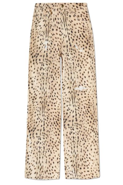 Amiri Logo Patch Wide Leg Jeans