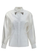 Versace Embellished Long-Sleeved Poplin Shirt