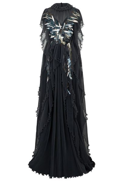 Alberta Ferretti Ruffled Sequin Maxi Dress